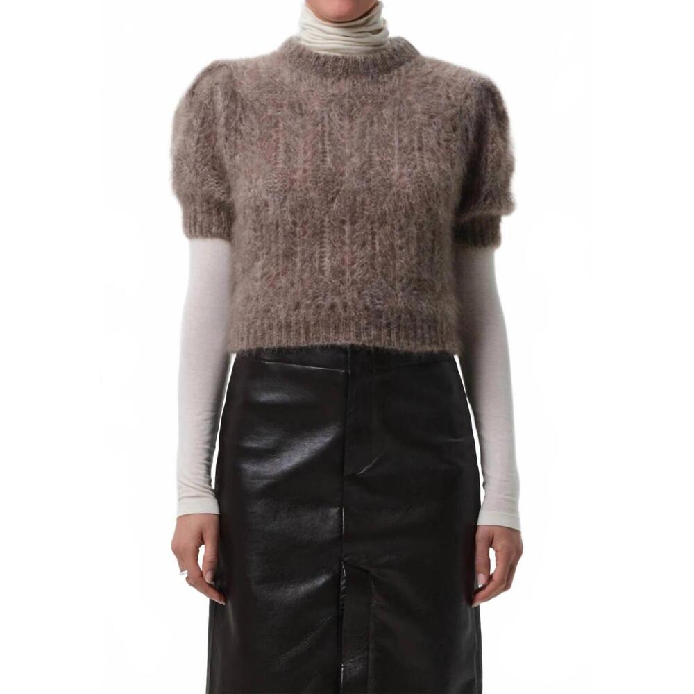 NEW CITIZENS OF HUMANITY odette puff sleeve sweater in mushroom